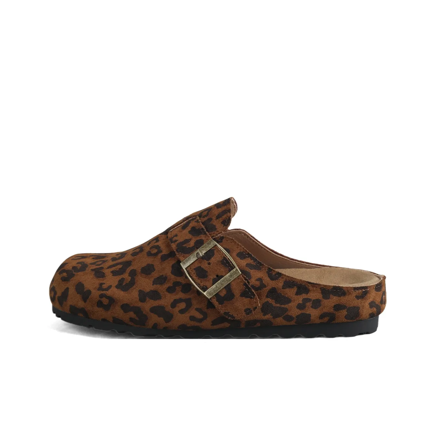 DOLIN COLLECTION Fleece-Lined Closed Toe Slippers For Outdoor Wear Women's Leopard Print