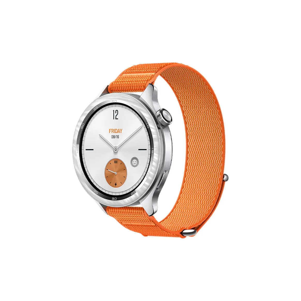 FZRT Strap Xiaomi Compatibility Nylon Material Official Same Style, Holiday Orange, Nylon Loop Strap