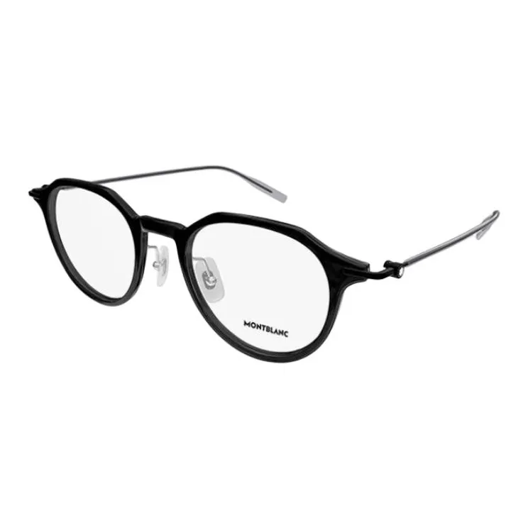 MONTBLANC Пластина And Металл Литьевой Металл Круглые Оправы для очков Унисекс Черный Черепаховый