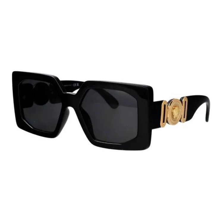 VERSACE Квадратные Солнцезащитные Очки Женские Черные
