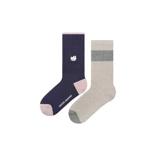 SOCKS APPEAL 2 шт Серый+Синий Женские Носки MID до икры