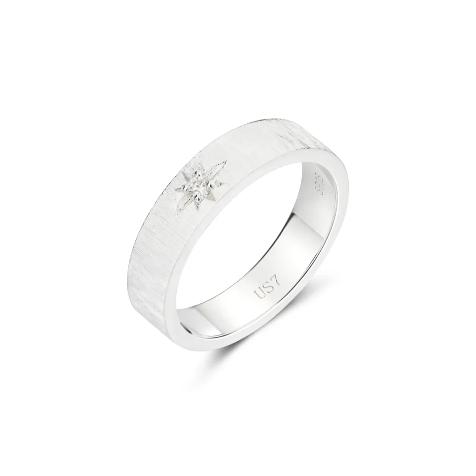 Empress 47 Concept 925 Sterling Silver Classic Satin Ring Unisex