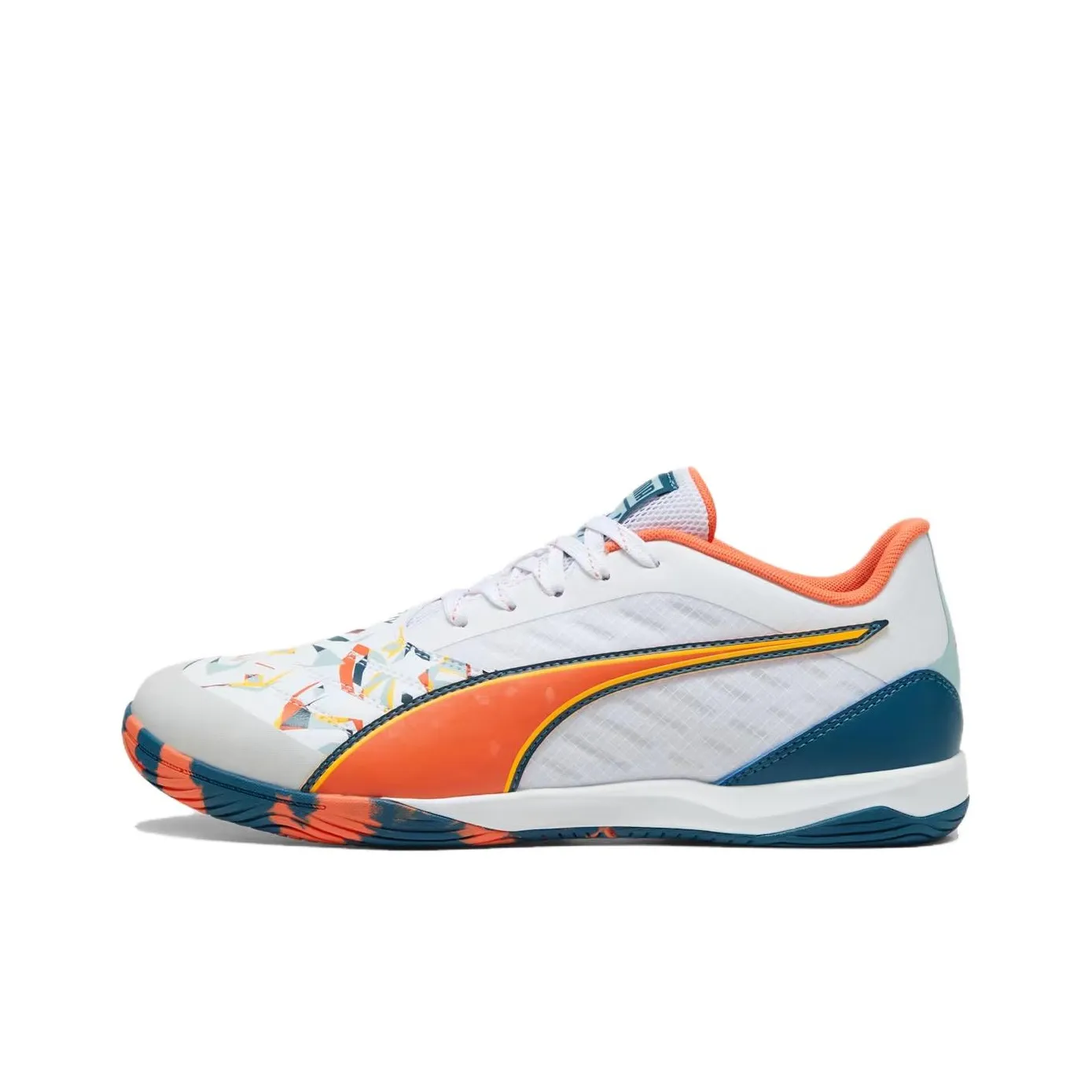 PUMA IBERO IV Футбольные бутсы Мужские Белый Оранжевый Зеленый