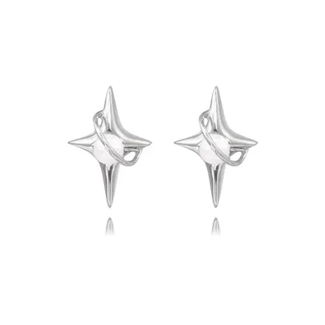 Muyan Alloy Planet Four Point Star Stud Earrings Unisex