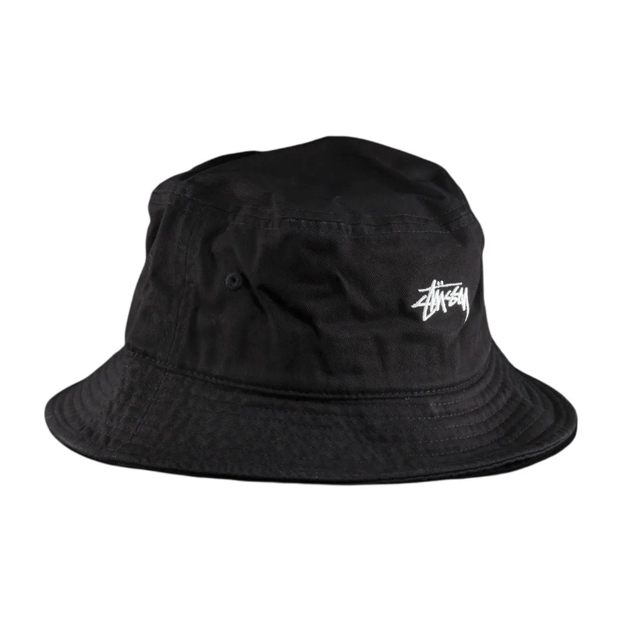 Stussy Хлопковая саржа Bucket Hats Unisex Черный