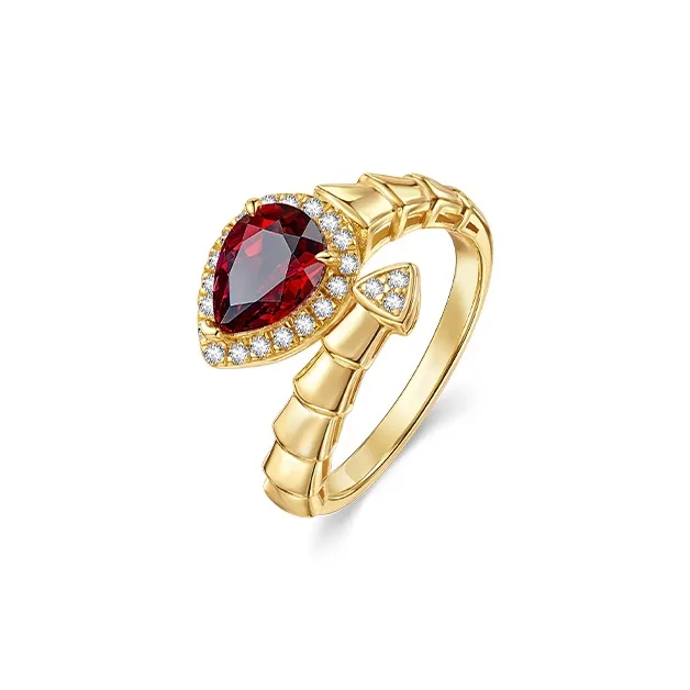 IL&CO. Natural S925 Silver Garnet Rings Women's