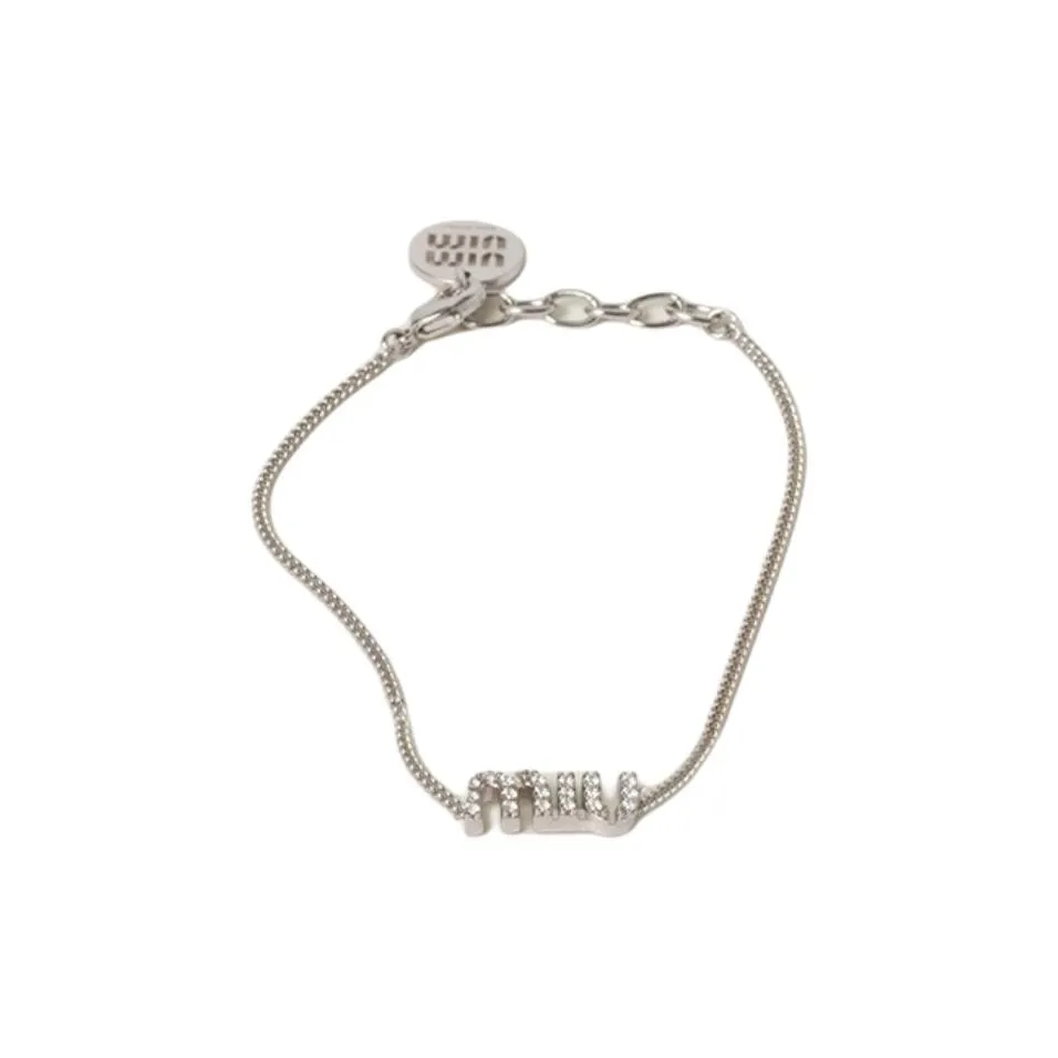 MIU MIU Crystal Bracelets Women's Silver