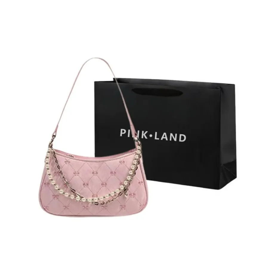 PINK·LAND ПУ (полиуретан) Сумка через плечо Женская Розовый Экрю Черный