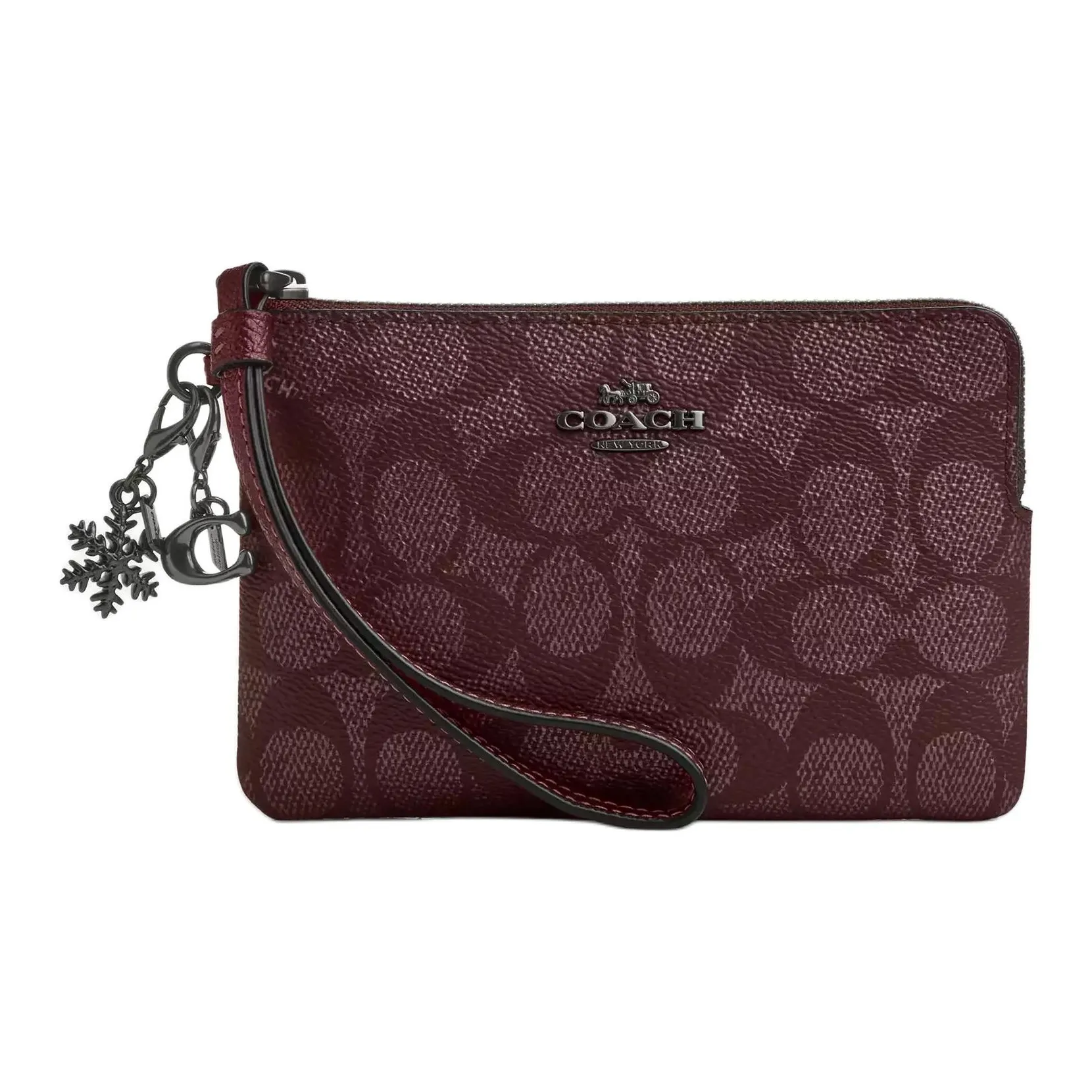 COACH Boxed Покрытый холст Клатч Маленький Женский Вино