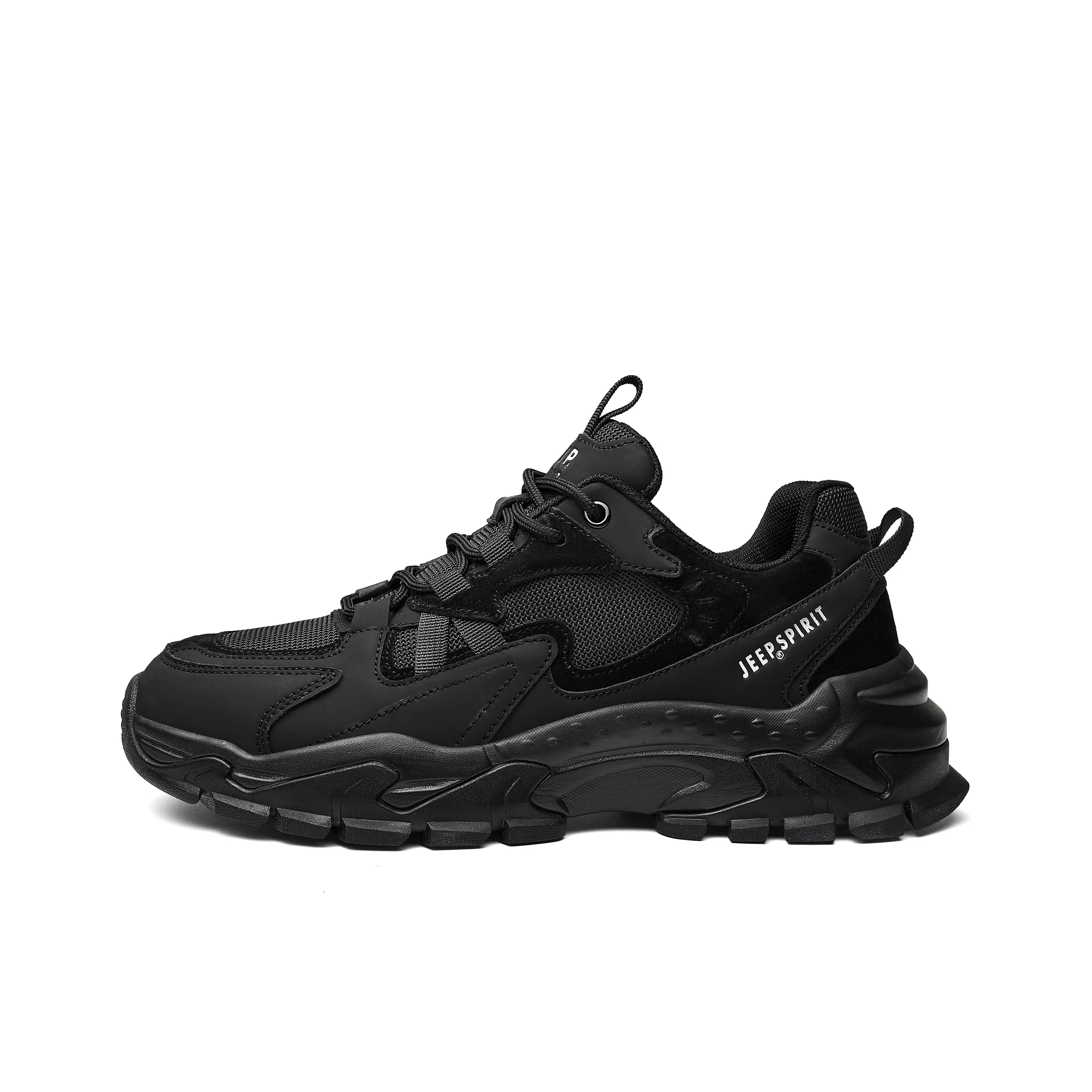 JEEP SPIRIT Black Myth Low Top Chunky Sneakers Men's Black