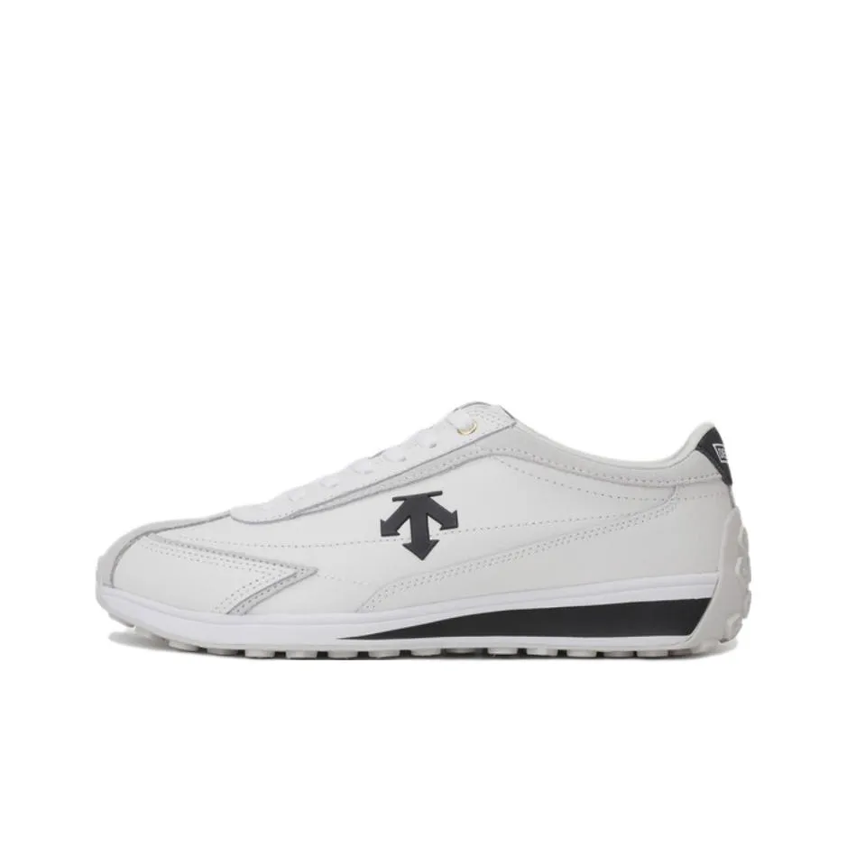 DESCENTE Cron Racer Slip-resistant Abrasion-resistant Low Top Casual Unisex White Black DESCENTE Cron Racer Противоскользящий Устойчивый к истиранию Низкий Топ Повседневный Унисекс Белый Черный