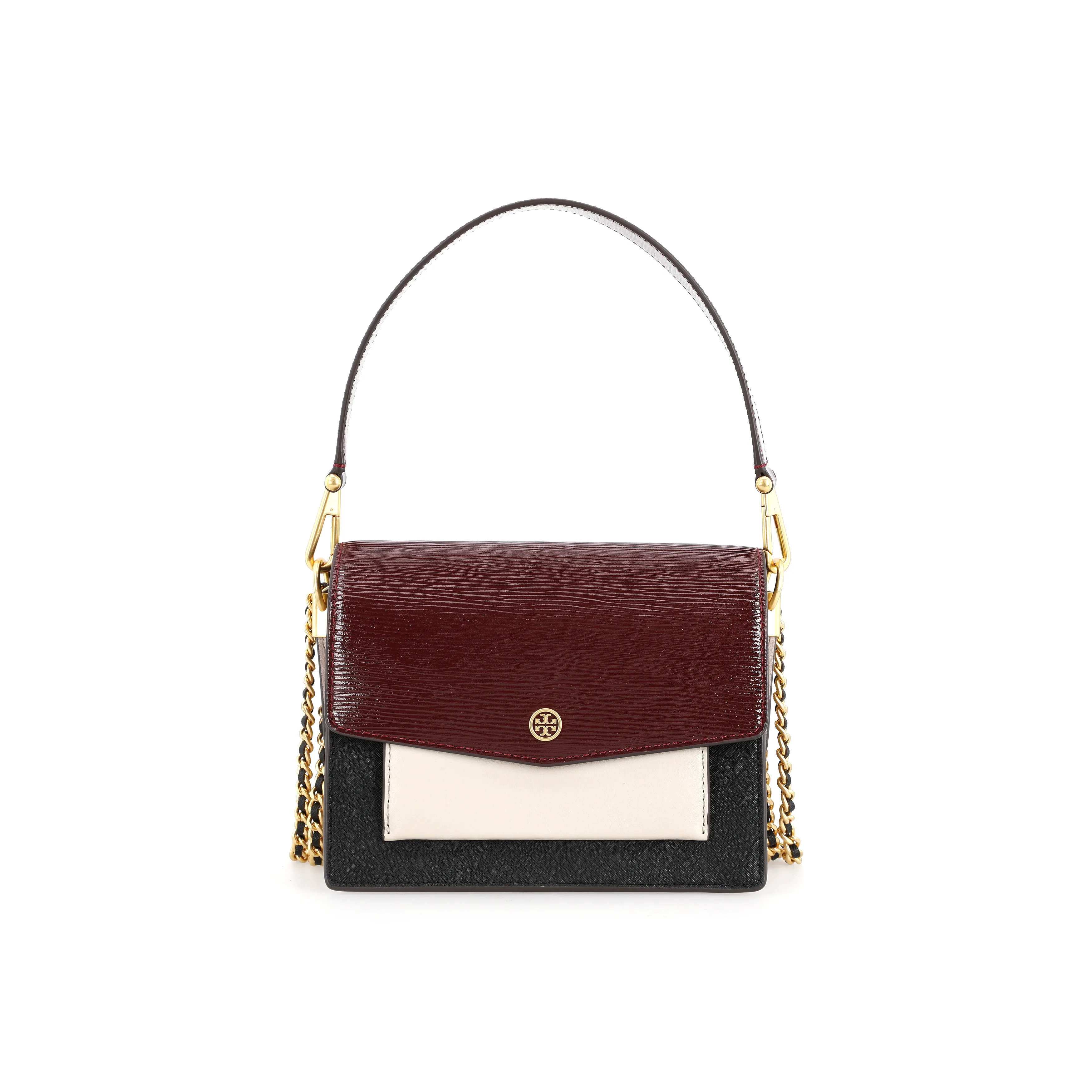 TORY BURCH Robinson Leather Portable Crossbody Bag Shoulder Bag Women's Brown Red
