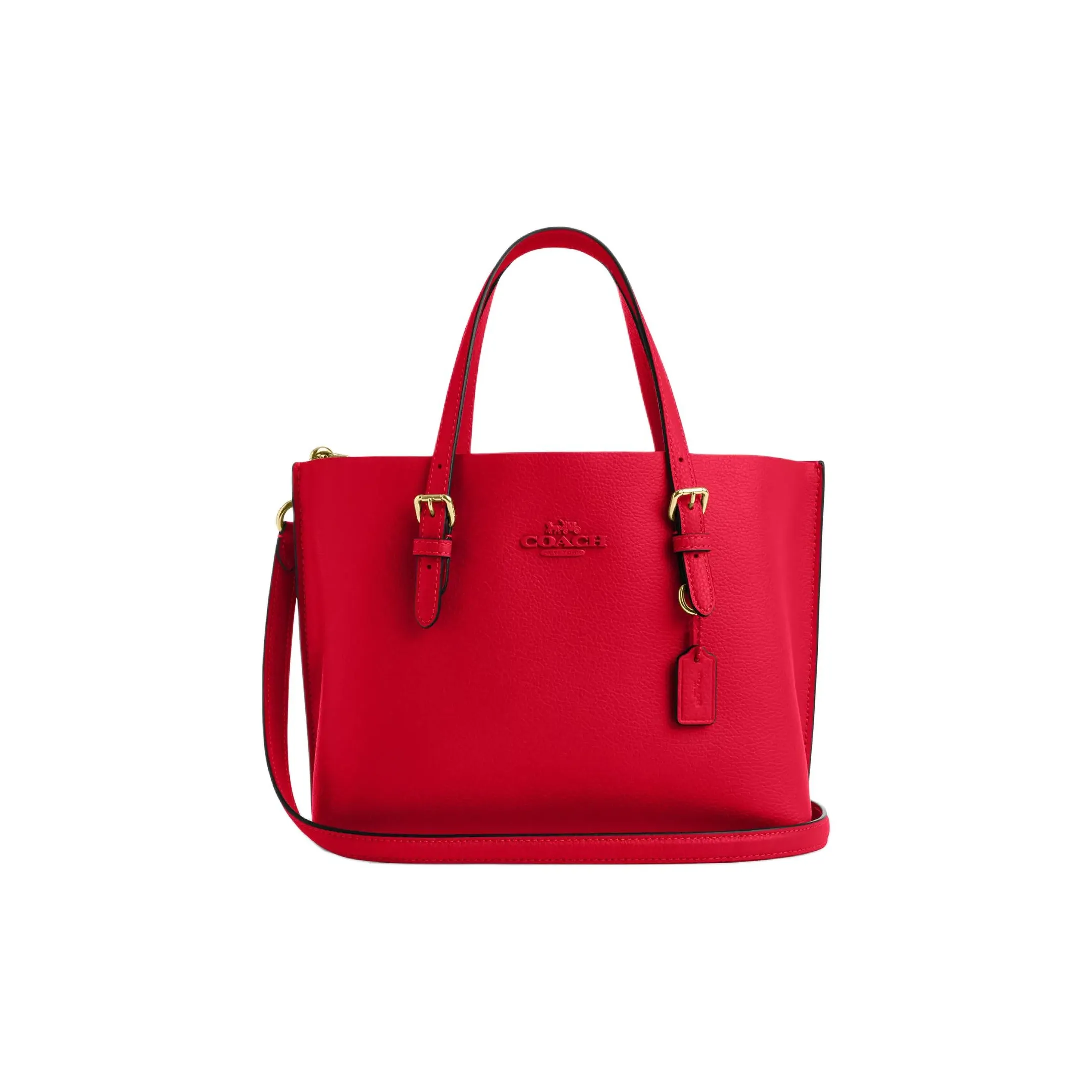 COACH Mollie Кожа Тоут Сумка Сумка для покупок Сумка на плечо Сумка среднего размера Женская Красная