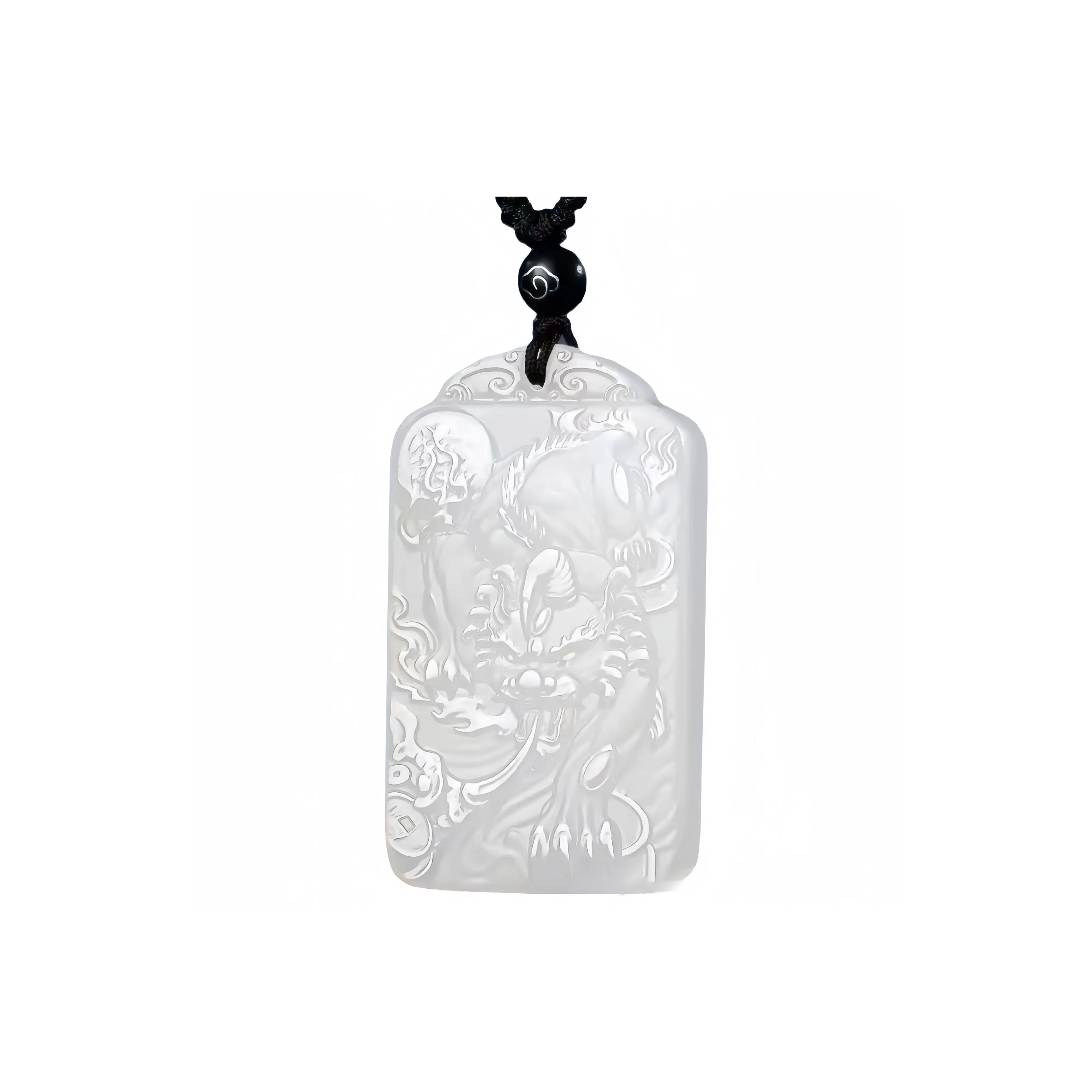 YUFANGCHUN Golden Silk Jade Carved Pendant Necklace Unisex
