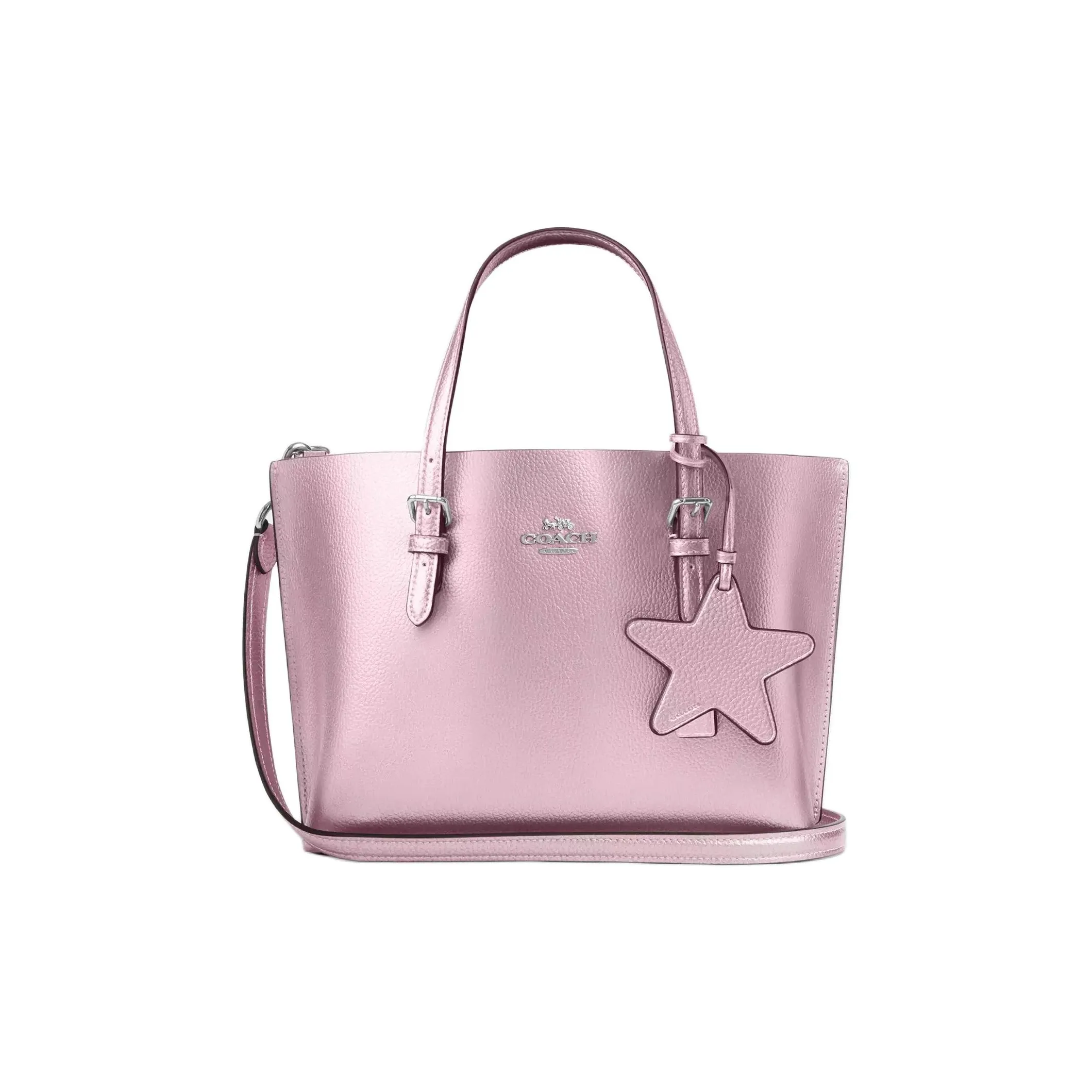 COACH Leather Tote Bag Shopping Bag Shoulder Bag Crossbody Bag Handbag Medium Size Women's Pink