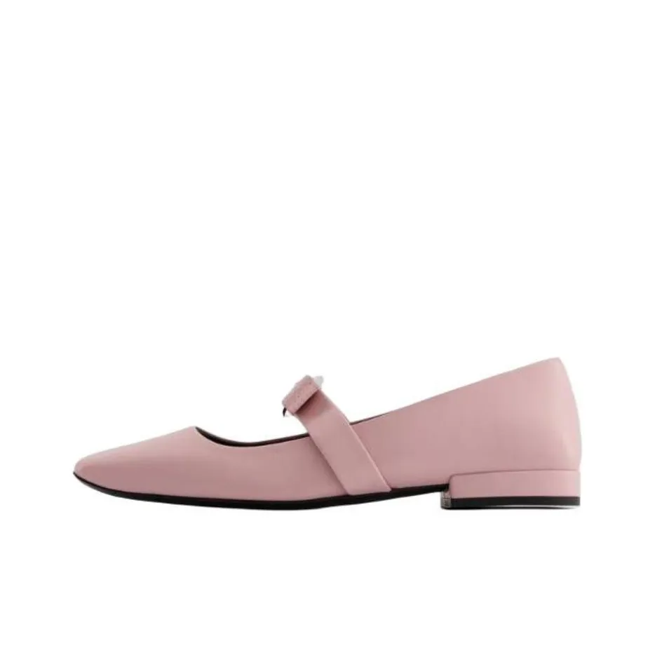 VERSACE Gianni Ribbon Flat Casual Single Shoes Women's Pink