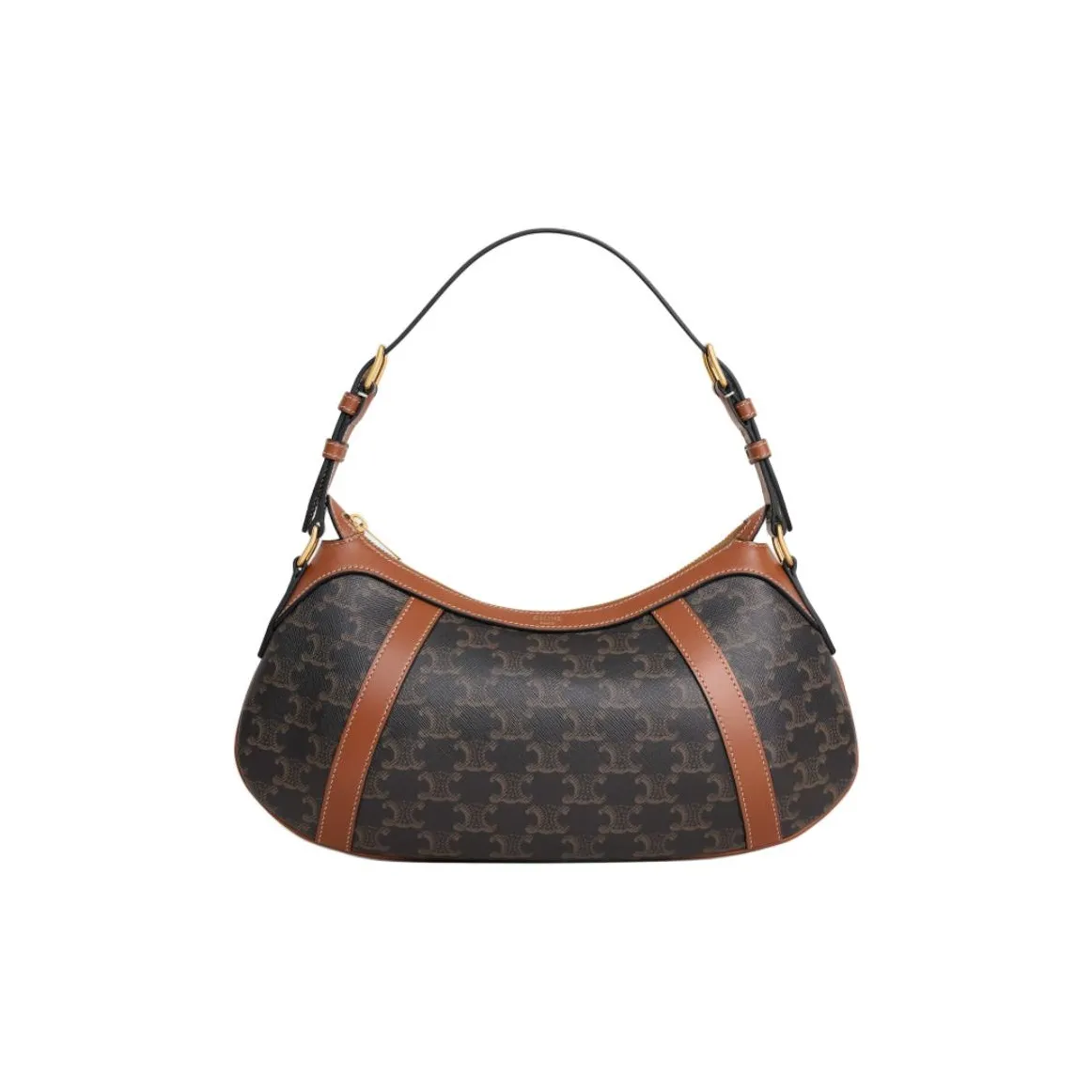 CELINE Cow Leather Hobo Bag, Handbag Women's Tawny