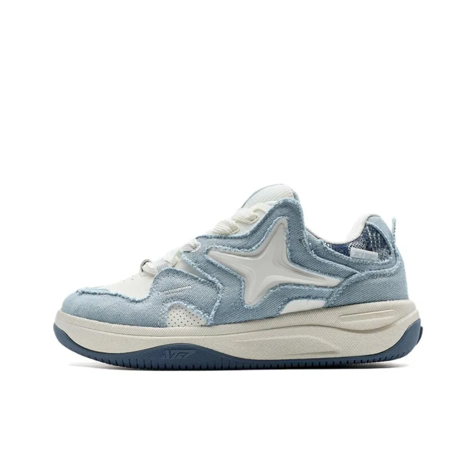 XTEP Звезда X Противоскользящие Устойчивые к износу Низкие Кроссовки для скейтбординга Женские Синие Белые