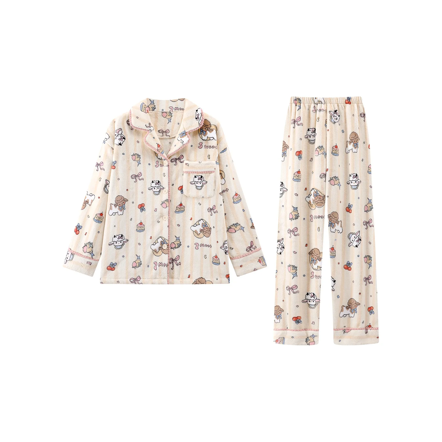 Gongdie Pajama Set Women's Shrimp Color