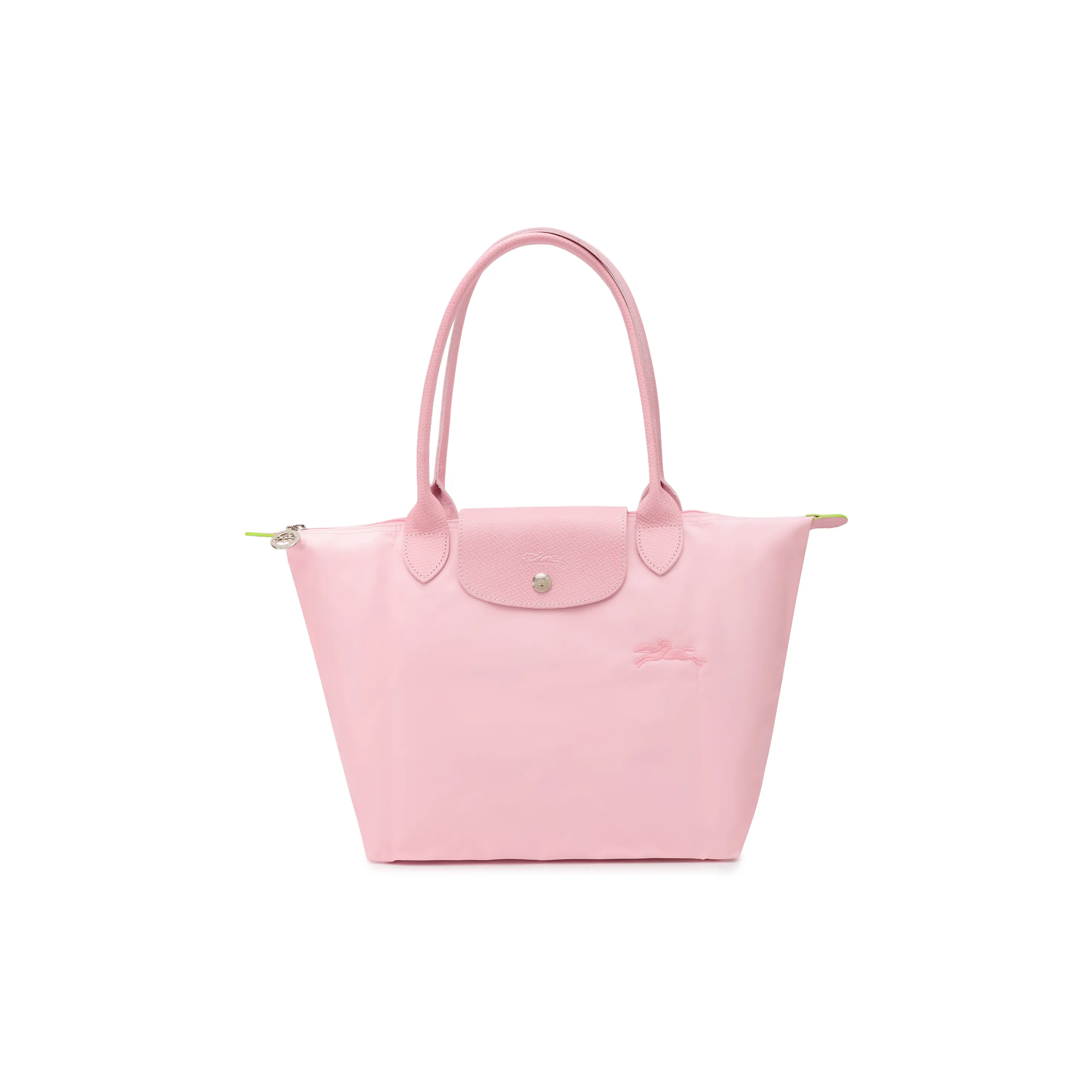 LONGCHAMP Le Pliage Green Cow Leather Tote Bag Shopping Bag Handbag Shoulder Bag Medium Size Women's Pink