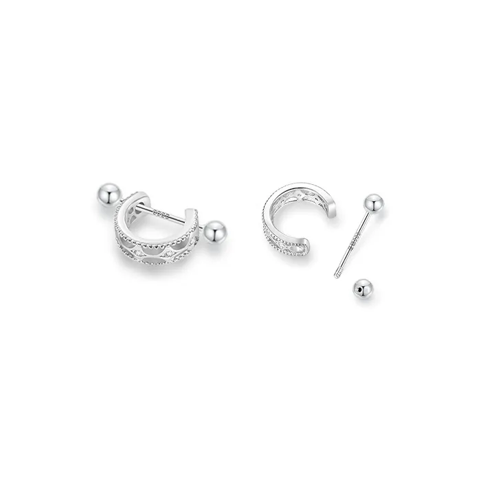 ETAHLOVE Sterling Silver Stud Earrings Unisex Bestie Birthday Surprise Anniversary Commemoration Box