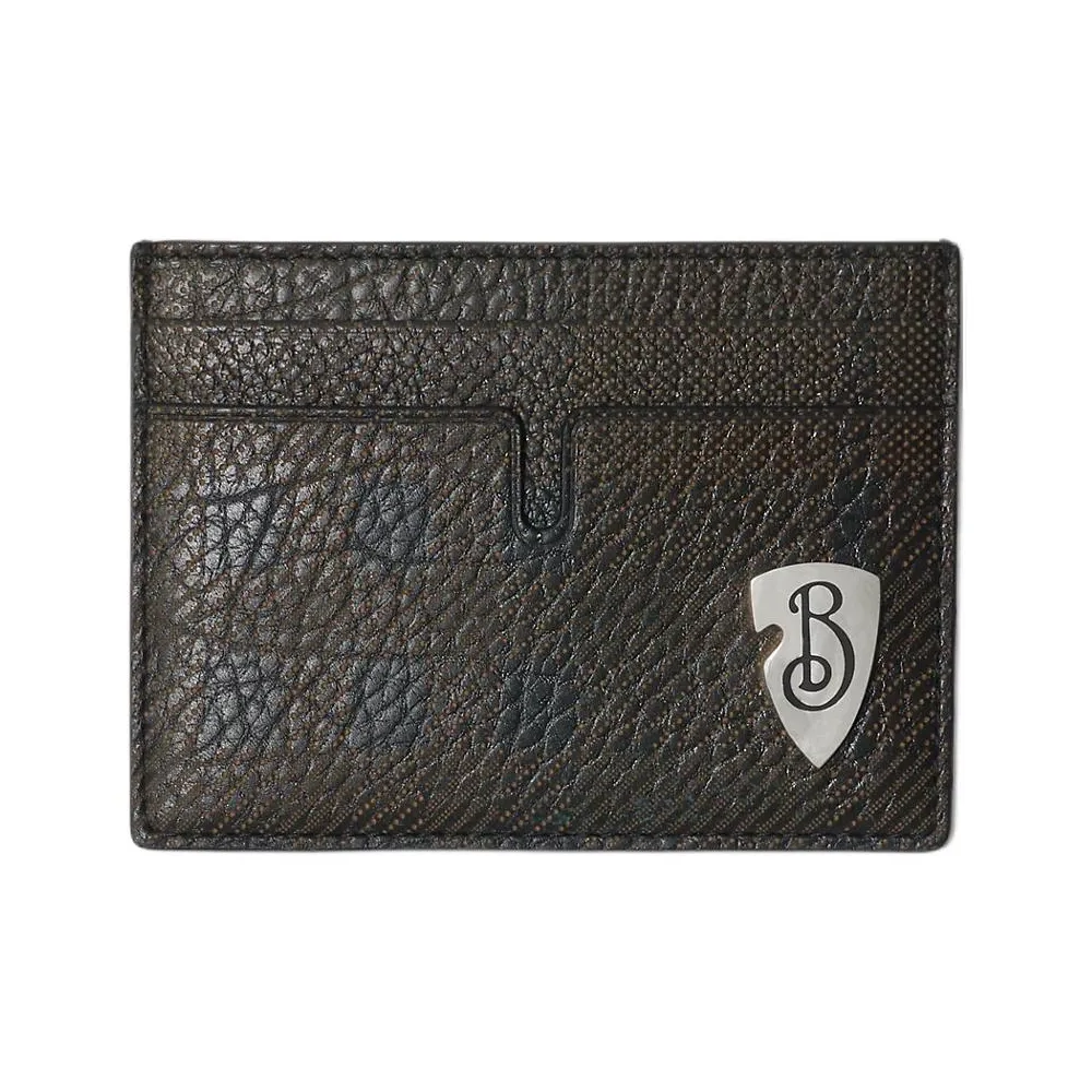 Burberry Телячья кожа Держатель для карт Мужской Сланец