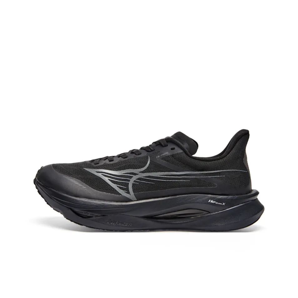 HEALTH Cushioning Breathable Rebound Low-Top Carbon Plate Running Shoes Unisex Anti-Glare Black