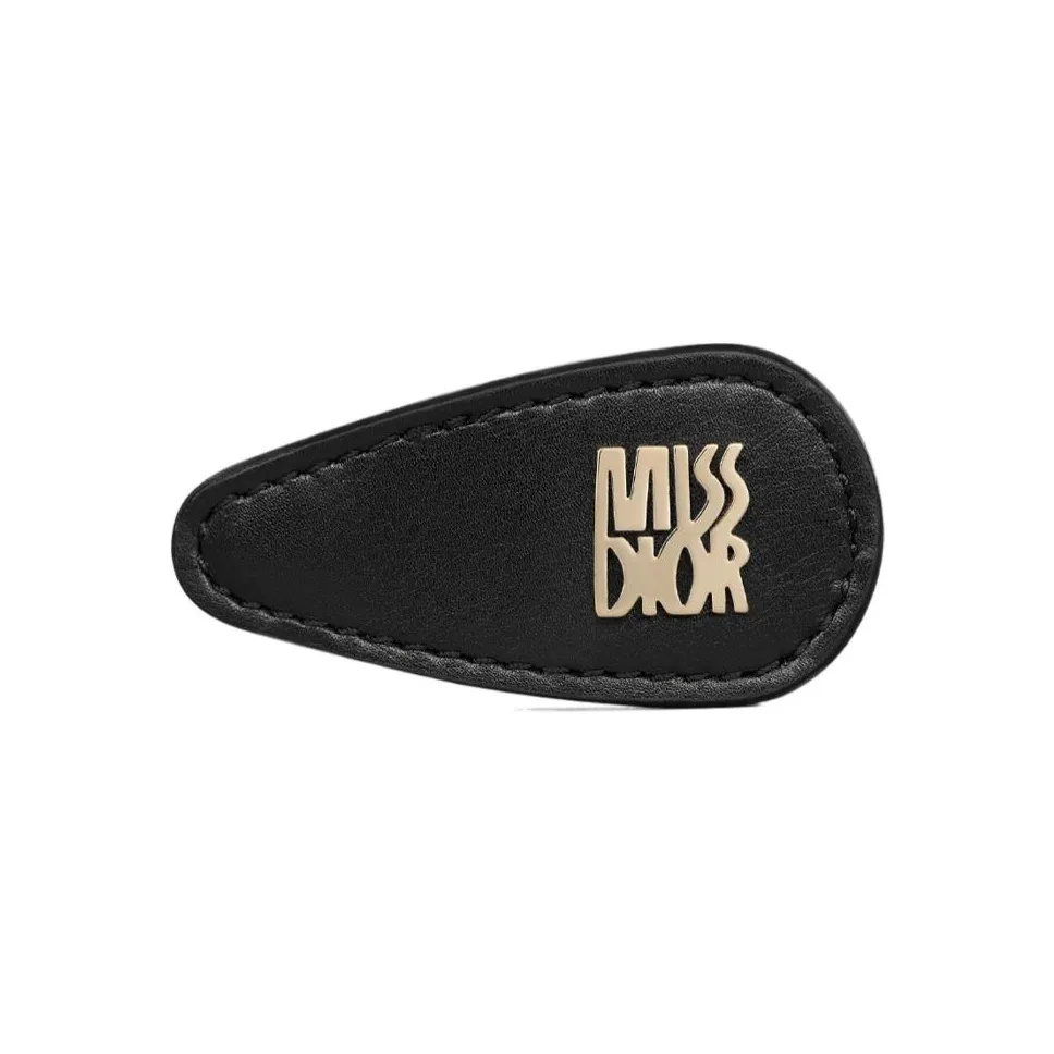 DIOR Calfskin Hair Clips Women's Black