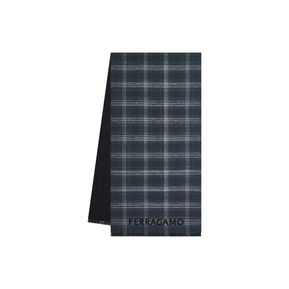 FERRAGAMO Sheep Wool Knit Scarves Men's Black