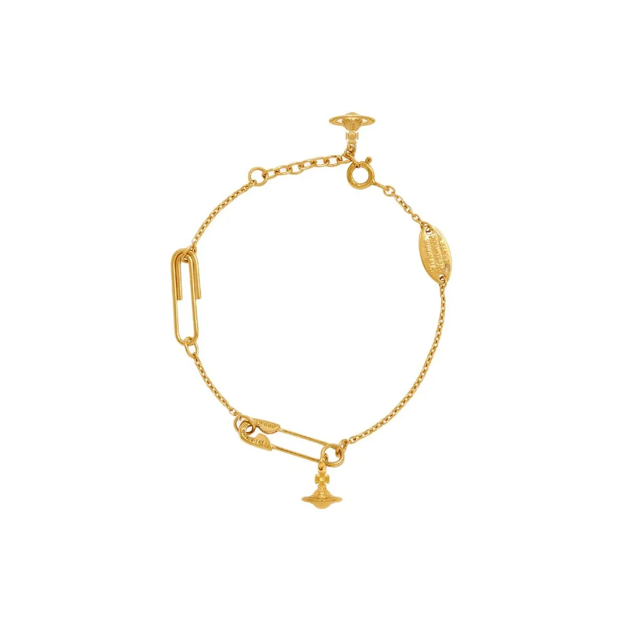 Vivienne Westwood Переработанный Серебряный Браслет Унисекс Золотой