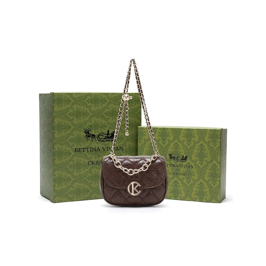 BETTINA VIVIAN ПУ (полиуретан) Седло Сумка Сумка через плечо Обычная Женская Коричневая