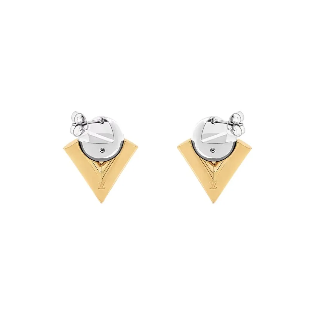 LOUIS VUITTON V For Vuitton Pearl And Metal Earrings