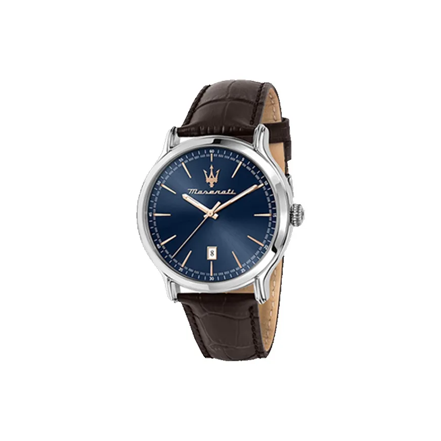 Maserati Мужские часы Кварцевый механизм Ремешок из нержавеющей стали Синий циферблат
