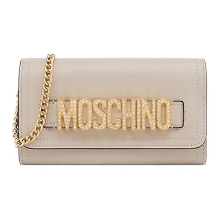 MOSCHINO Сумка через плечо из коровьей кожи женская сумка на плечо цвет слоновая кость