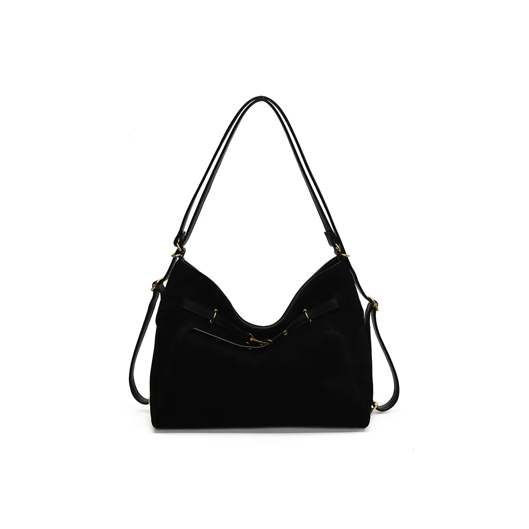 morellybear ПУ (полиуретан) Frosted Тоут Рюкзак Сумка через плечо Стандартная Женская Черный Кофейный Коричневый