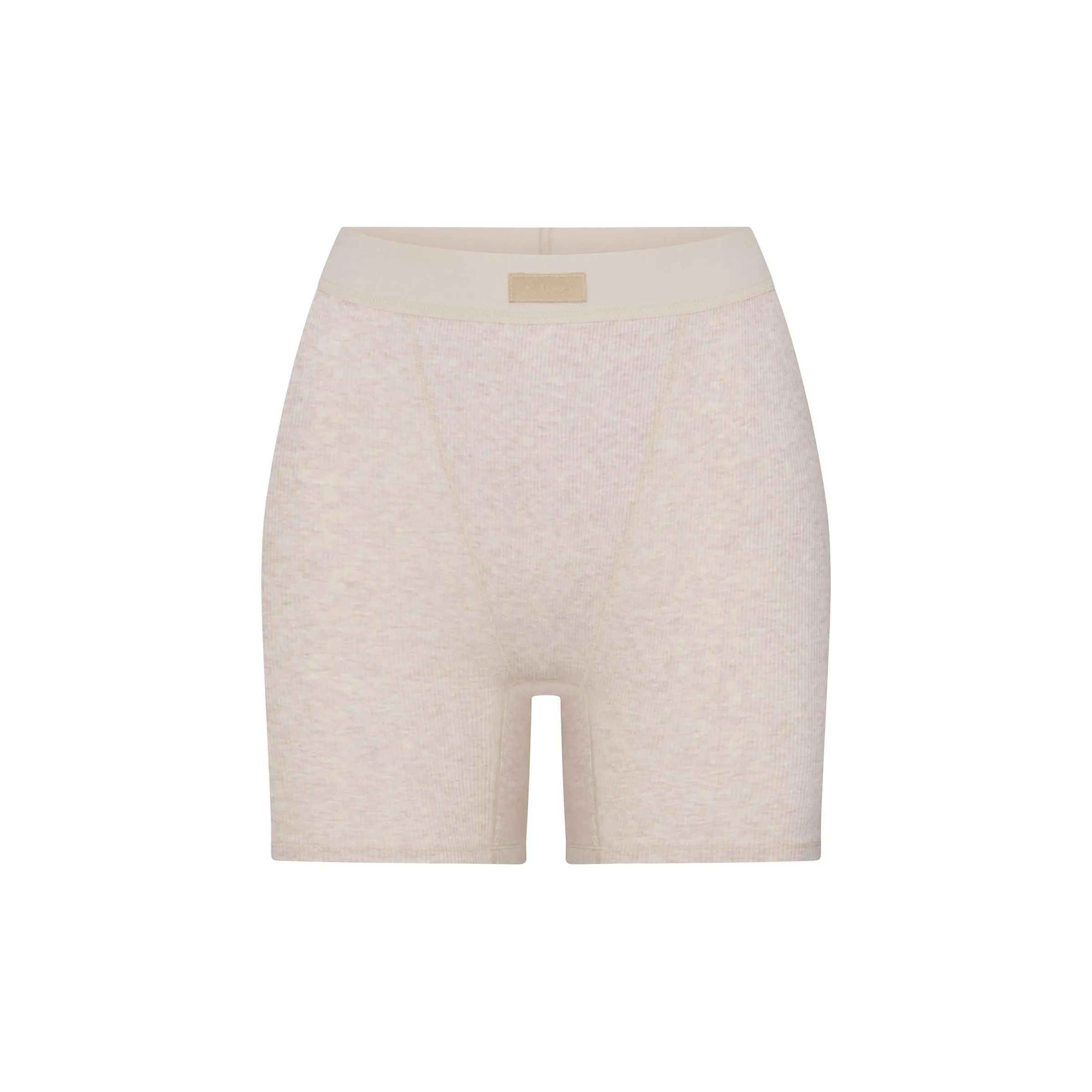 SKIMS Holiday Collection FW24 COTTON RIB BOXER Shorts Women's HEATHER OATMEAL/Heather Oatmeal