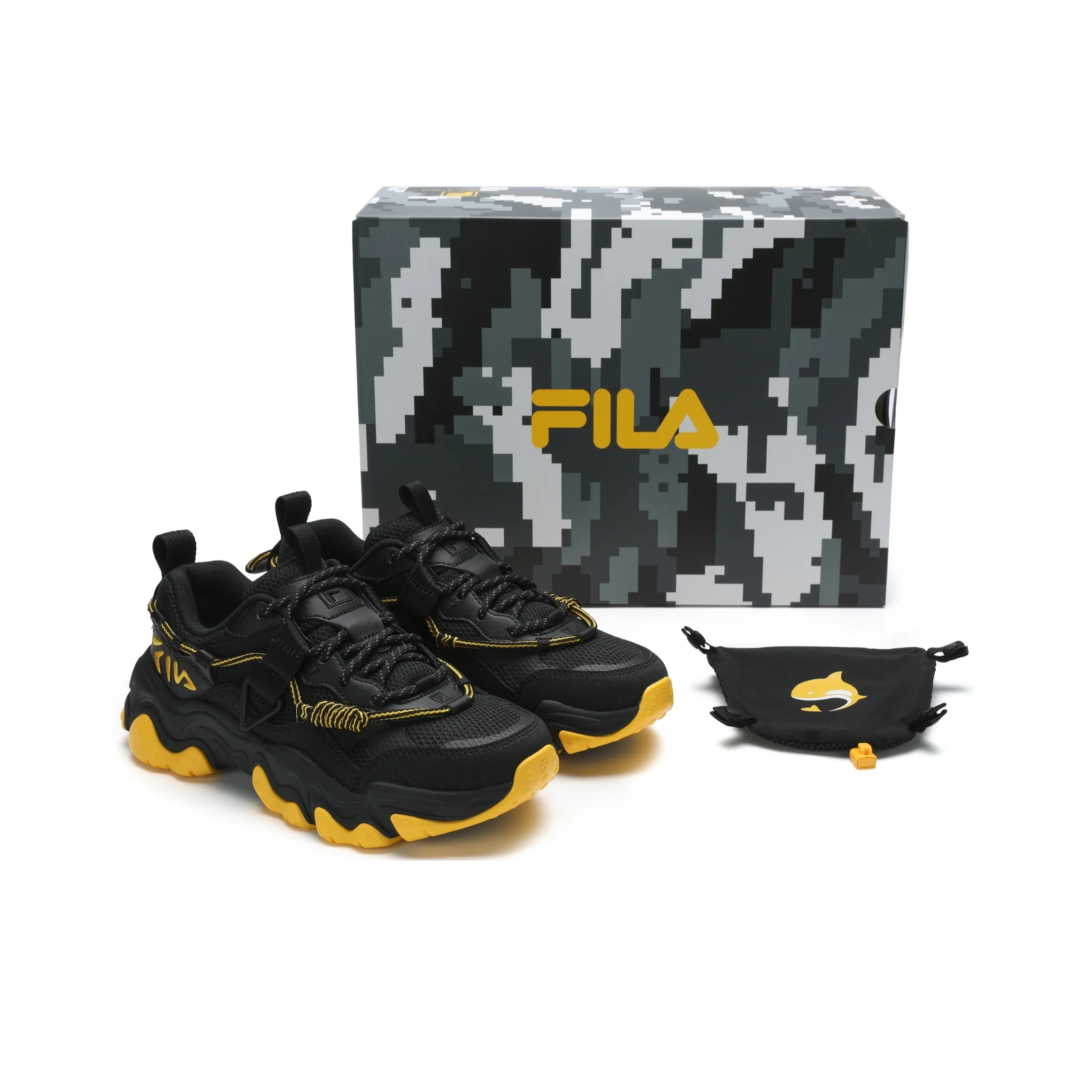 HUANGJINGYU x FILA FLUID 5 Низкий Топ Casual Мужской Черный