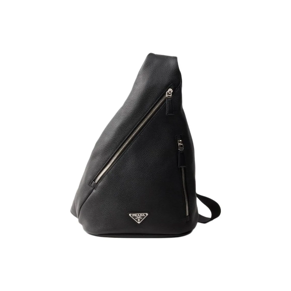 PRADA Cross Leather Crossbody Bag Shoulder Bag Men's Black