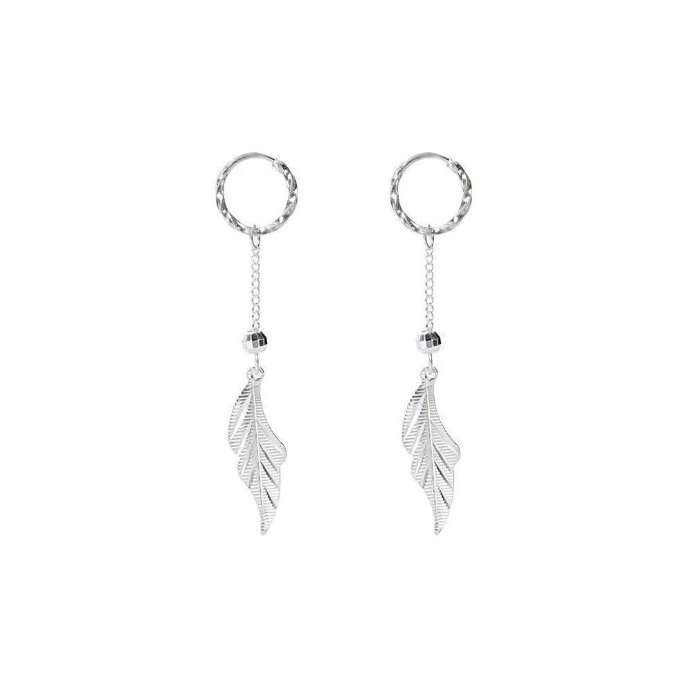 Stone Edge Poly Sterling Silver Earring 999 Fine Silver Women's