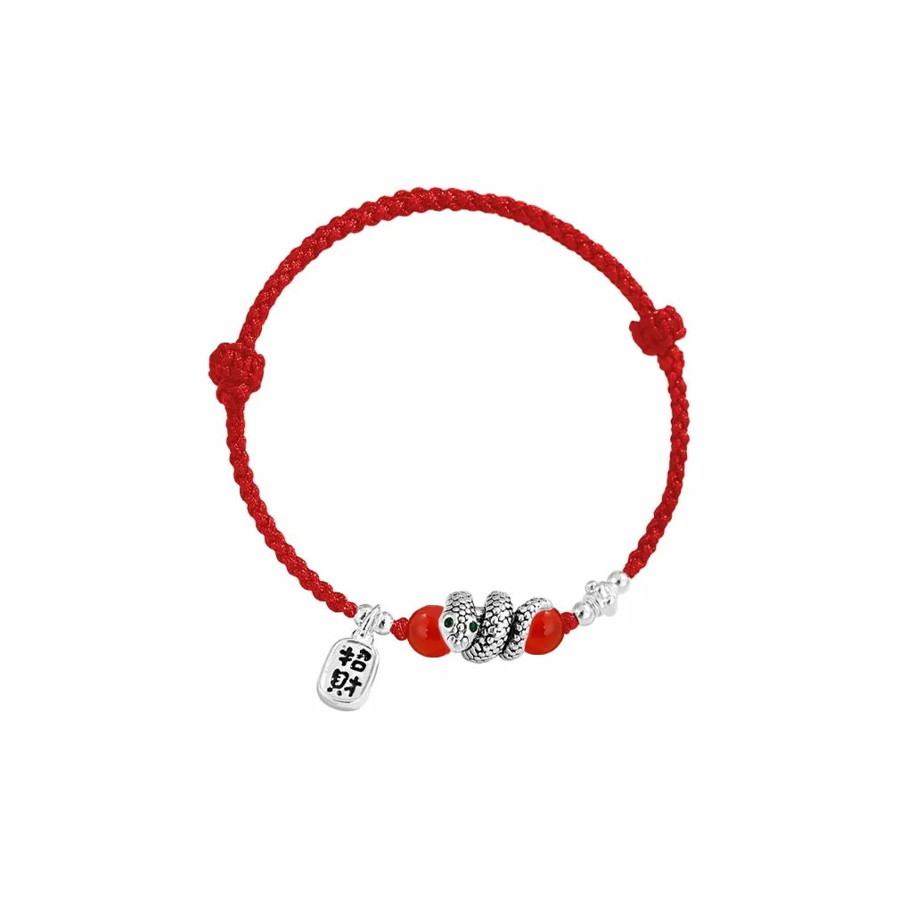 Muyan Agate Auspicious Snake Bracelet Unisex