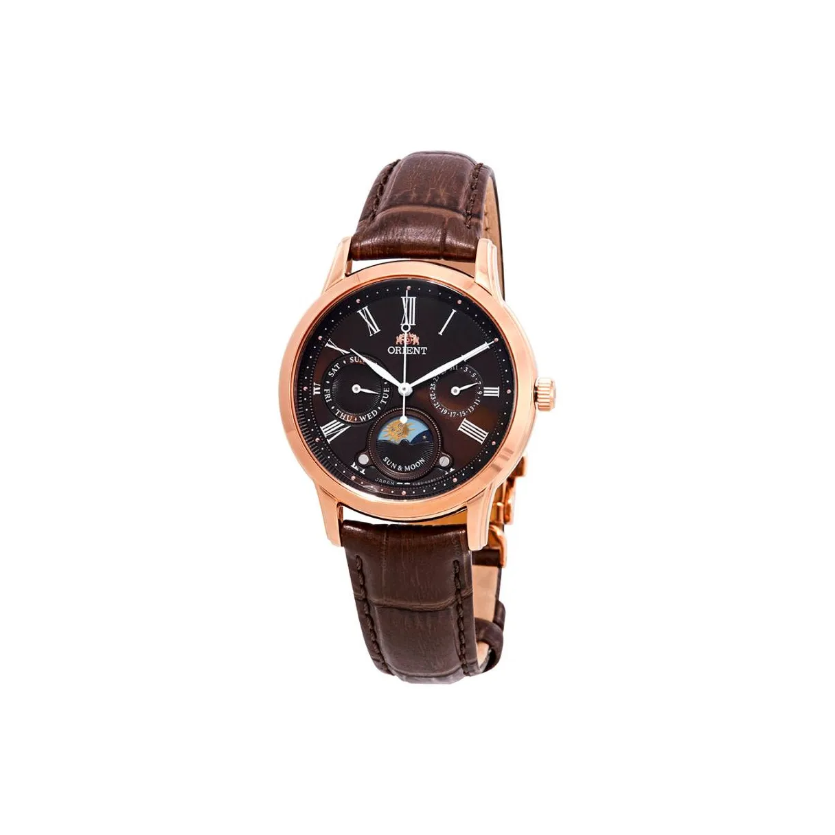ORIENT Кварцевый механизм кожаный ремешок часы 35 мм женские черный циферблат