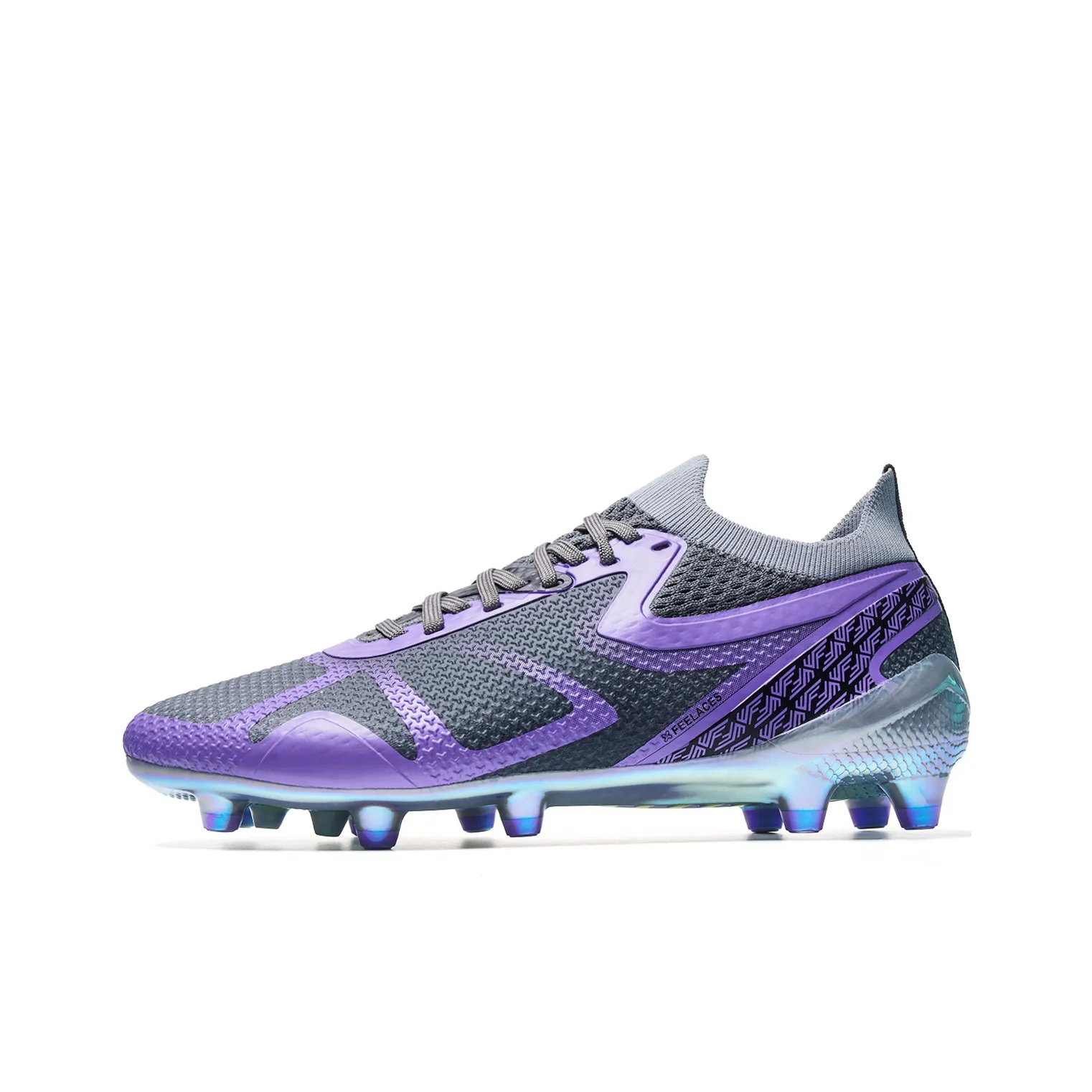 FEELACES MG Rubber Short Studs Artificial Ground Natural Ground Slip-Resistant Breathable Quick Dry Soccer Shoes Gray