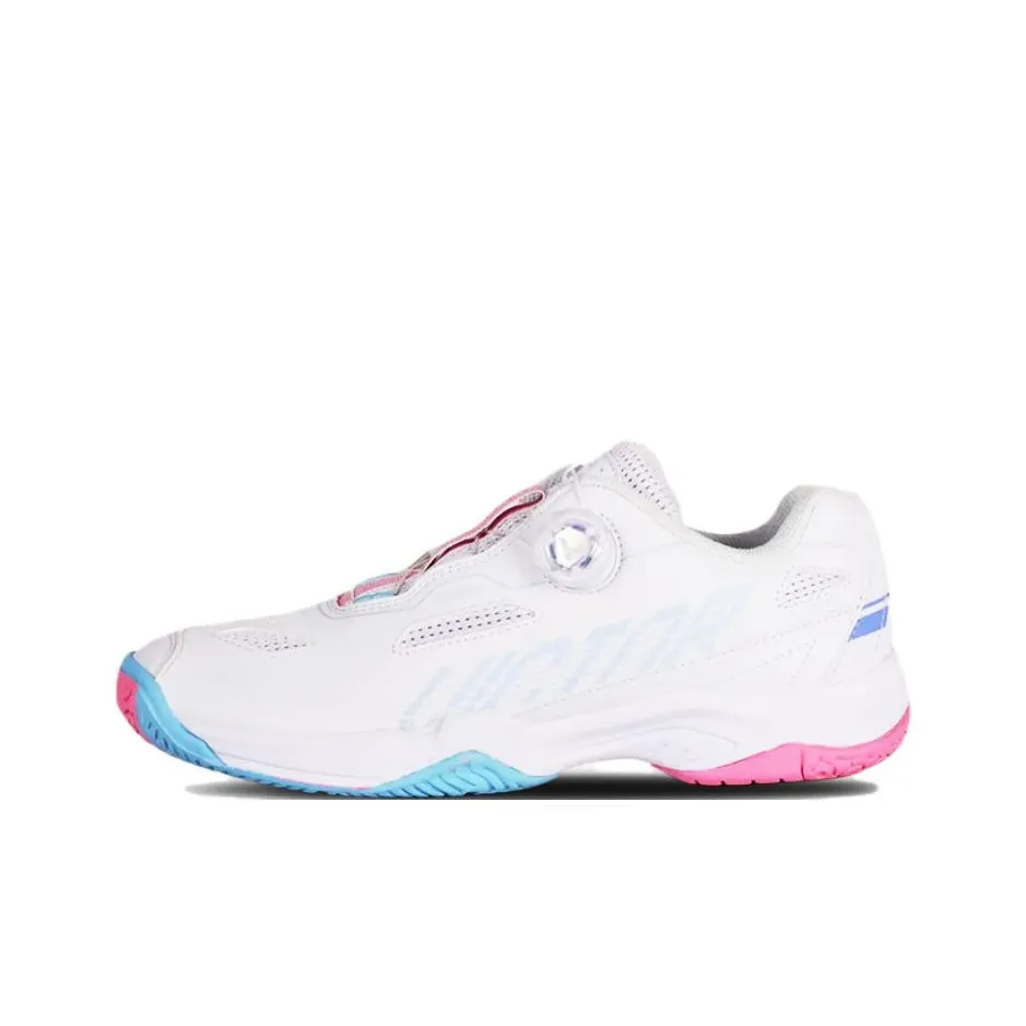 VICTOR Cushioning Anti Slip And Wear Resistant Low Top Badminton Shoes Unisex White Rose Red