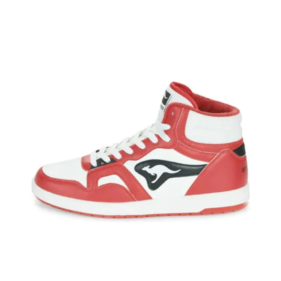 KangaROOS Anti Slip Wear Resistant High Top Skateboard Shoes Men's Red White