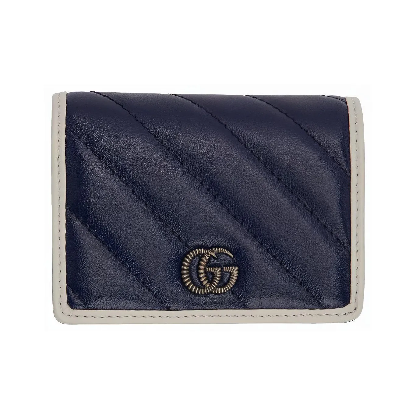 GUCCI GG Marmont Кожаный держатель для карт и кошелек женский синий белый