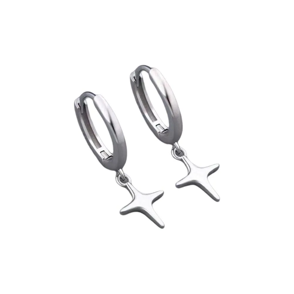 Stone Edge Poly 999 Fine Silver Sterling Silver Hoop Earrings Unisex