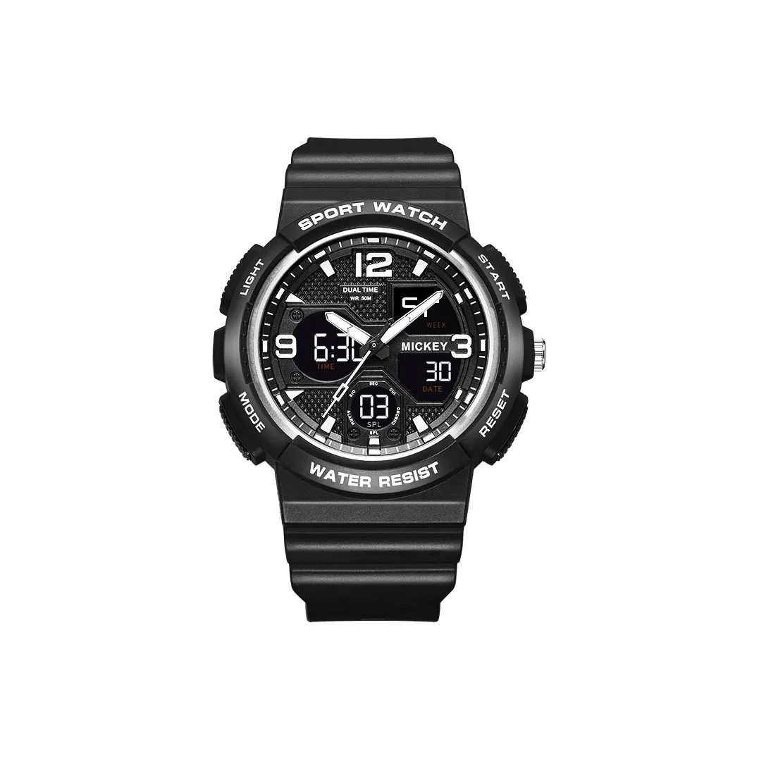 Disney Электронный + Кварцевый Механизм TPU Ремешок Часы Мужские Черный Циферблат