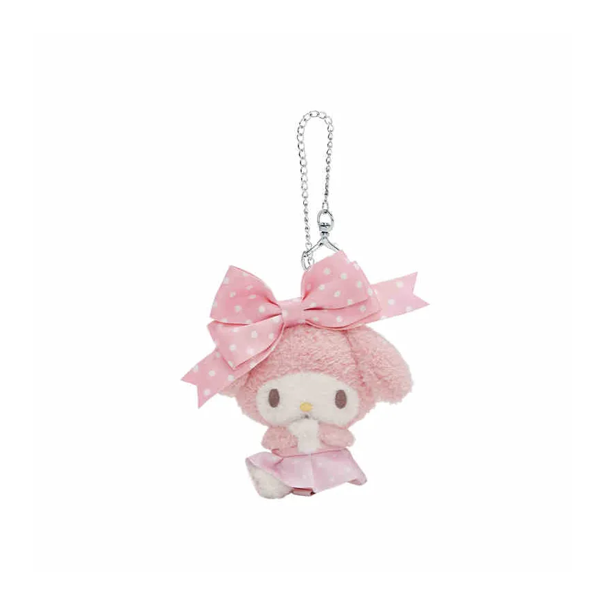 Санрио My Melody Гороховый Узор Бант Кукла Плюшевая Подвеска 11 см Рекомендуемая Высота