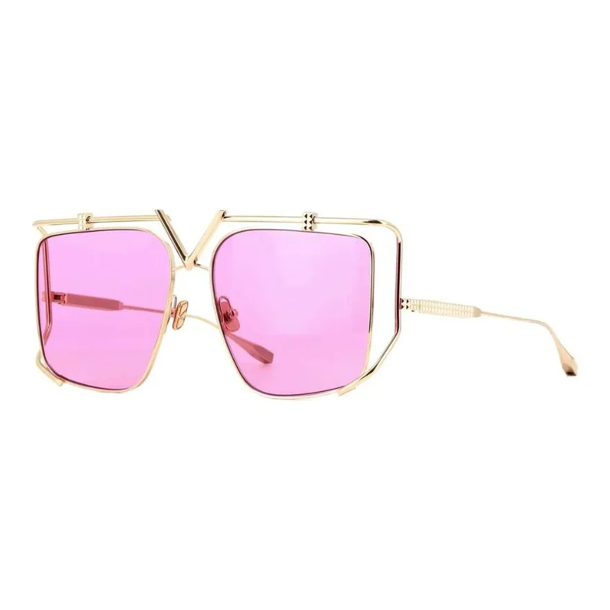 Valentino Titanium Square Sunglasses Unisex Gold