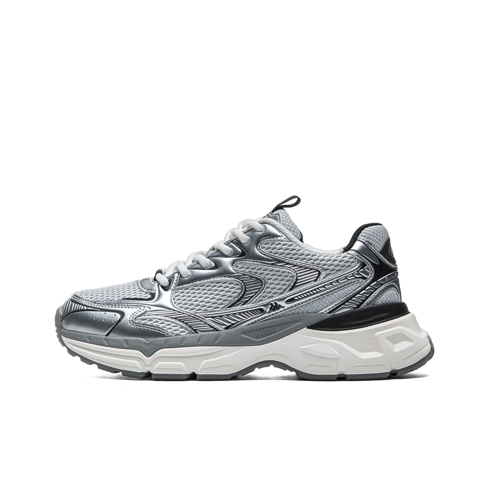 Kappa Hydrogen Track Cushioned Wear Resistant Breathable Lightweight Low Top Casual Running Shoes Unisex Gray
